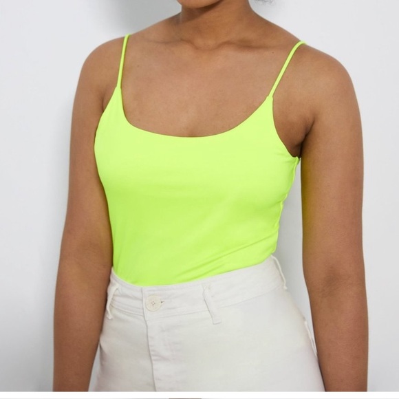 Zara Tops Zara Neon Bodysuit Sz Large Poshmark